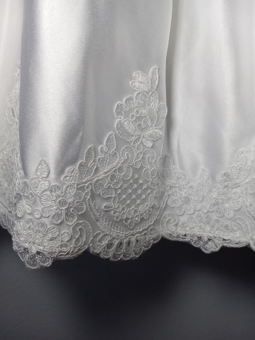 Bonnie Jean Wedding Flower Girl Or Communion White Satin Girls' Dress Size 7 - Picture 5 of 10
